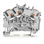 WAGO - 3-Leiter-Durchgangsklemme,mit Drücker,2,5 mm²,grau