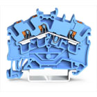 WAGO - 3-Leiter-Durchgangsklemme,mit Drücker,2,5 mm²,blau