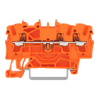 WAGO - 3-Leiter-Durchgangsklemme,mit Drücker,2,5 mm²,orange