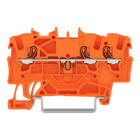 WAGO - 3-Leiter-Durchgangsklemme,mit Drücker,1,5 mm²,orange