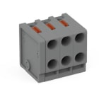 WAGO - 2-Leiter-Federleiste, Drücker, PUSH WIRE®, grau