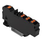 WAGO - Verteilerklemme, mit Drücker, 1x6mm² / 6x1,5mm², schwarz