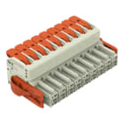 WAGO - 1-Leiter-Federleiste, Hebel, Push-in CAGE CLAMP®, lichtgrau