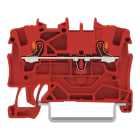 WAGO - 2-Leiter-Durchgangsklemme,mit Drücker,1,5 mm²,rot