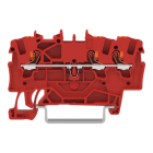 WAGO - 3-Leiter-Durchgangsklemme,mit Drücker,1,5 mm²,rot