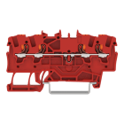 WAGO - 4-Leiter-Durchgangsklemme,mit Drücker,1,5 mm²,rot