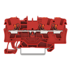 WAGO - 3-Leiter-Durchgangsklemme,mit Drücker,4 mm²,rot