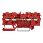 WAGO - 4-Leiter-Durchgangsklemme,mit Drücker,4 mm²,rot