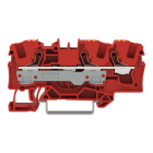 WAGO - 3-Leiter-Durchgangsklemme,mit Drücker,6 mm²,rot