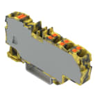 WAGO - Verteilerklemme,mit Drücker,1 x 6 mm² / 6 x 1,5 mm²,dunkelgrau-gelb