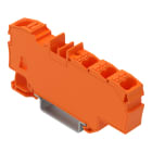 WAGO - Verteilerklemme,mit Drücker,1 x 6 mm² / 6 x 1,5 mm²,orange