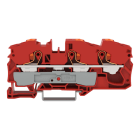 WAGO - 3-Leiter-Durchgangsklemme,mit Drücker,16 mm²,rot