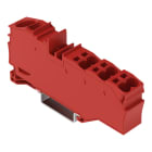 WAGO - Verteilerklemme,mit Betätigungsöffnung,1 x 16 mm² / 6 x 4 mm²,rot