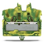 WAGO - 2-Leiter-Mini-Durchgangsklemme,mit Betätigungsöffnung,2,5 mm²,grün-gelb