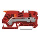 WAGO - 2-Leiter-Durchgangsklemme,mit Hebel und Drücker,6 mm²,rot