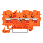 WAGO - 3-Leiter-Durchgangsklemme,mit Drücker,4 mm²,orange
