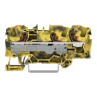 WAGO - 3-Leiter-Durchgangsklemme,mit Drücker,6 mm²,dunkelgrau-gelb