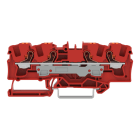 WAGO - 4-Leiter-Durchgangsklemme,mit Drücker,6 mm²,rot