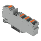 WAGO - Verteilerklemme,mit Drücker,1 x 16 mm² / 6 x 4 mm²,grau