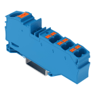 WAGO - Verteilerklemme,mit Drücker,1 x 16 mm² / 6 x 4 mm²,blau
