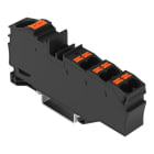 WAGO - Verteilerklemme,mit Drücker,1 x 16 mm² / 6 x 4 mm²,schwarz