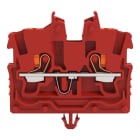 WAGO - 2-Leiter-Mini-Durchgangsklemme,mit Drücker,1 mm²,rot