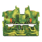 WAGO - 2-Leiter-Mini-Durchgangsklemme,mit Drücker,1 mm²,grün-gelb