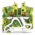 WAGO - 2-Leiter-Mini-Schutzleiterklemme,mit Drücker,2,5 mm²,grün-gelb