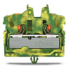 WAGO - 2-Leiter-Mini-Durchgangsklemme,mit Drücker,2,5 mm²,grün-gelb