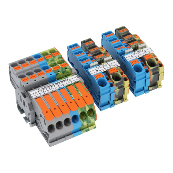 WAGO - TOPJOB®S-Hauptverteiler-Set FI,mit Drücker,Einspeisung mit Hebel,mehrfarbig