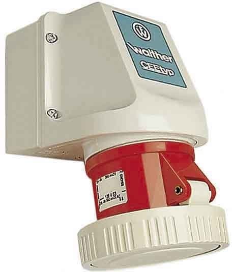 WALTHER - Wandsteckdose 32A 4P 230V 9H I