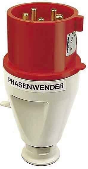 WALTHER - CEE-Stecker/Phasenwender 5P 32A 6h gerade 400V IP44
