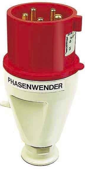 WALTHER - CEE-Stecker/Phasenwender 5P 32A 6h gerade 400V IP44