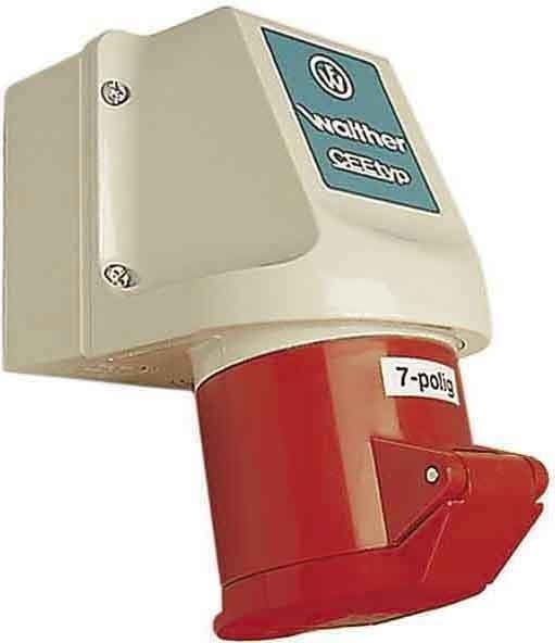 WALTHER - Wandsteckdose 16A 7P 400V 6H I
