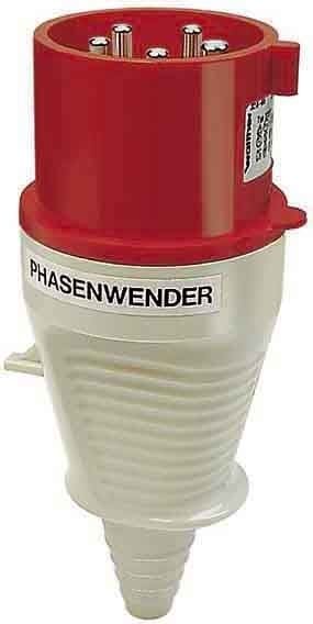 WALTHER - CEE-Stecker/Phasenwender 5P 32A 6h gerade 400V IP44