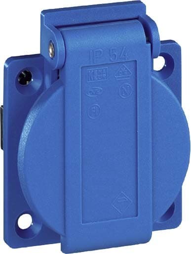 WALTHER - Schuko-Steckdose. m.Klappd.250V 2x16A bl