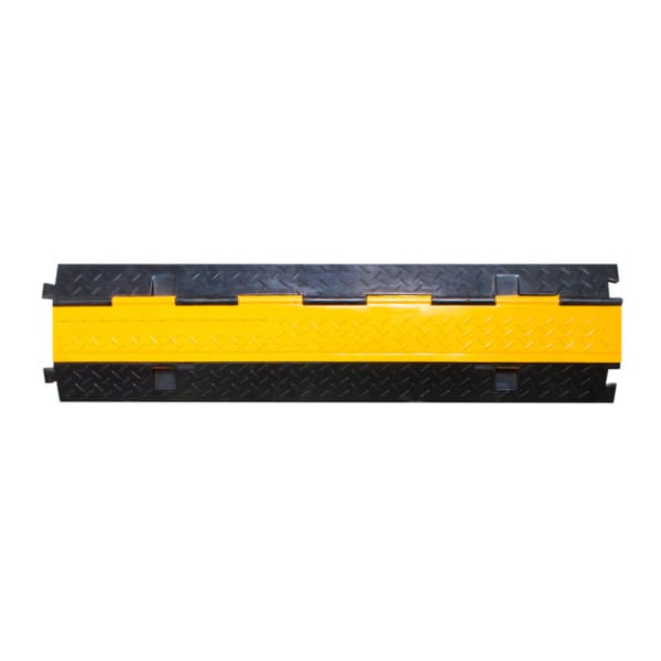 WALTHER - Kabelbrücke 2K gerade Vollgummi, schwarz/gelb LxBxH: 1000 x 250 x 48 mm Achslast bis 9 t