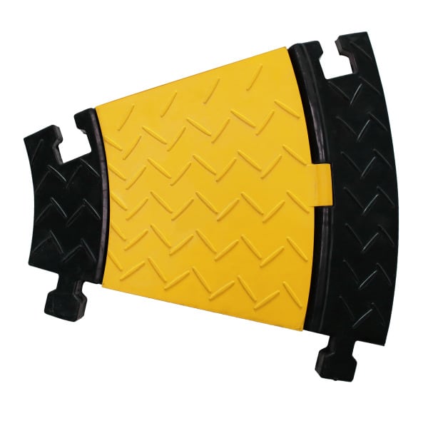 WALTHER - Kabelbrücke 5K Bogen 30° Vollgummi, schwarz/gelb LxBxH: 380 x 445 x 50 mm Achslast bis 9 t