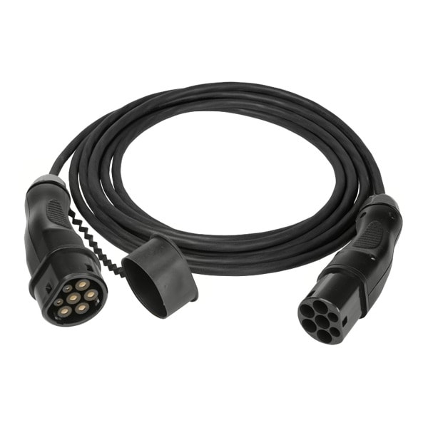 WALTHER - Ladeleitung Mode 3 Stecker T2 - Kupplung T2 22kW 32A 3-ph. 400V IP44 5m schwarz