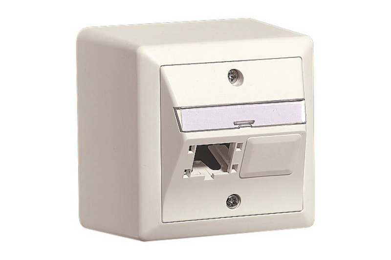 R&M - AP Global-Anschlussdose 80x80mm 2x1 Port RAL9010 rws