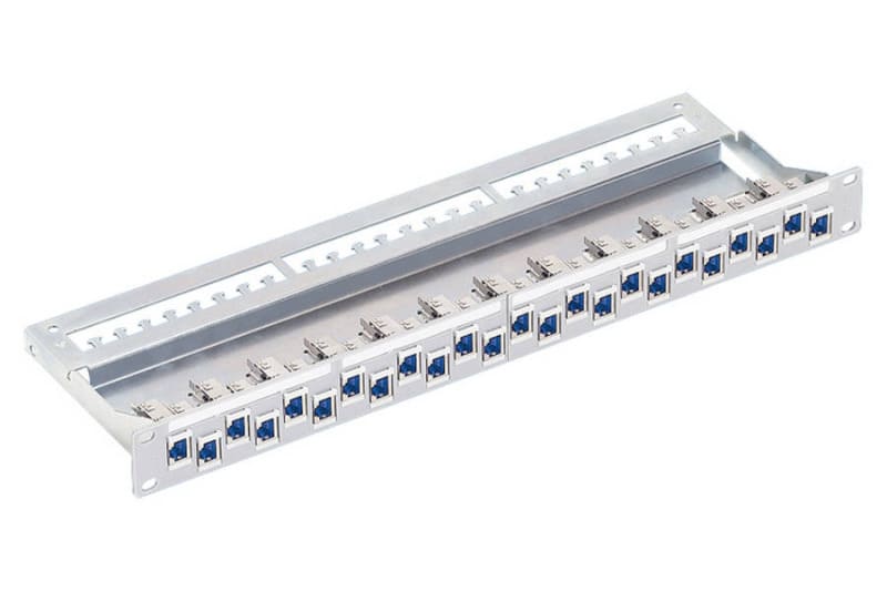 R&M - Patchpanel 19'' Real10 24xRJ45/s Kat.6 1HE grau bestückt