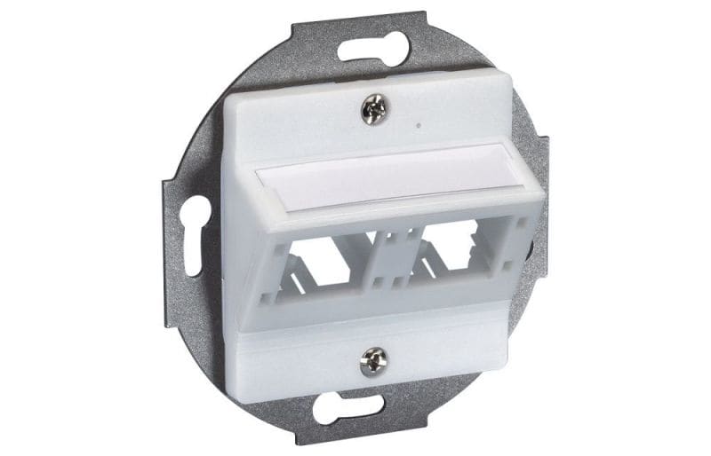 R&M - 50x50-Anschlussdose 2 Port leer rws RAL9010