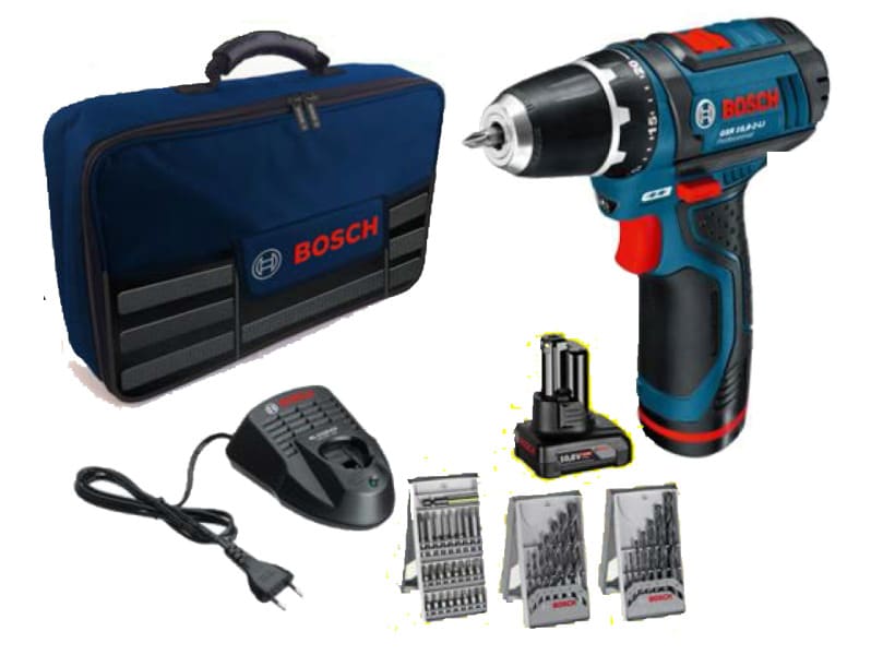 BOSCH WERKZEUG - Akku-Bohrschrauber +2Ah Akku+ 4Ah Akku+ 38tlgZubehörSet