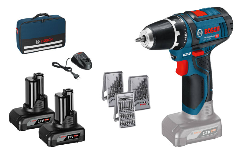 BOSCH WERKZEUG - Akku-Bohrschrauber 30/15 Nm inkl. 2x4Ah ZBTasche u.Bitsets