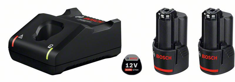 BOSCH WERKZEUG - Starter Set: GAL 12V-40 + 2xGBA 12V 3Ah im Karton