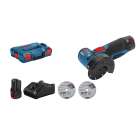 BOSCH WERKZEUG - Akku-Winkelschleifer 12V 2x3Ah D=76mm Ladeg. L-BOXX + Zub.
