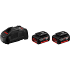 BOSCH WERKZEUG - Starter-Set GBA 18V 2x5Ah Akkus + Schnellladegerät im Karton