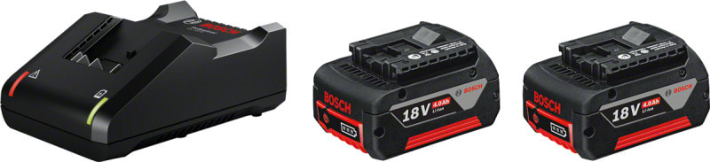 BOSCH WERKZEUG - Starter-Set GBA 18V 2x4Ah Akkus + Ladegerät im Karton
