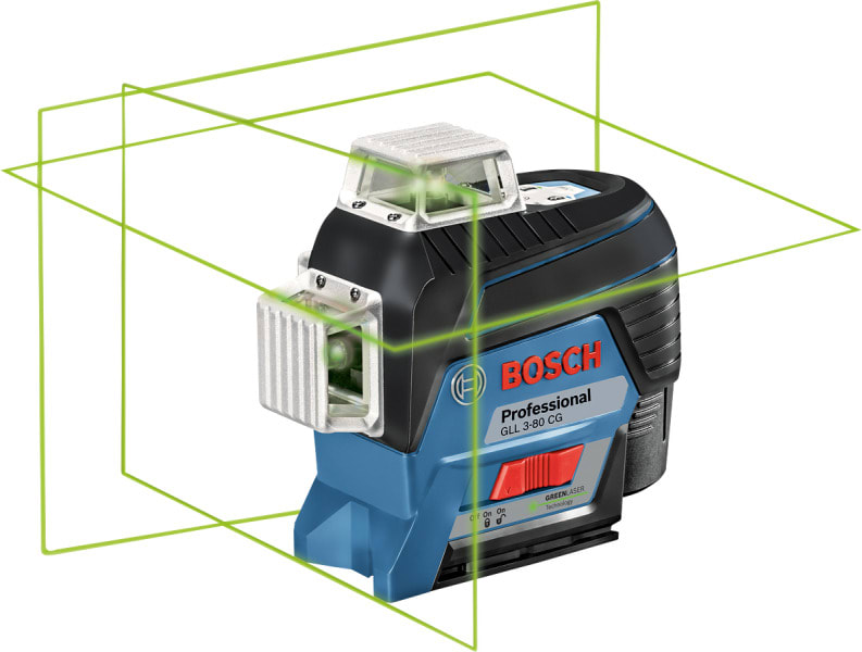 BOSCH WERKZEUG - Linienlaser IP54 12V 2Ah + Zubehör-Set + Halterung L-Boxx