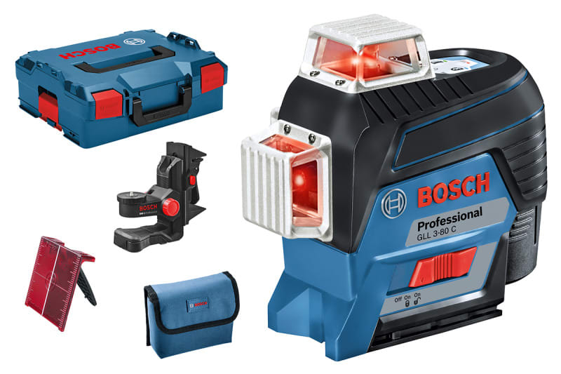 BOSCH WERKZEUG - Linienlaser IP54 + Zubehör-Set Halterung o.Akku/Batt. L-Boxx